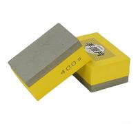 QOXEZY 50-400 Grit Silicon Carbide Polishing Discs for Tile Marble Edge Grinding, Manual Hand Sanding Pads for Stone Glass Metal, 93x62mm Yellow Abrasive Tool(400 Grit)