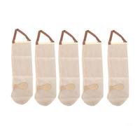 QOXEZY 5Pcs Hanging Mesh Onion Bags, Reusable Hanging Mesh Net Storage Tote Bags Kitchen Fruit Vegetable Hanging Organizer Pouch For Potatoes, Onions, Garlics, 45.5x11.5cm