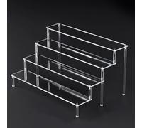QOXEZY Acrylic Multi-Tier Display Stand With 2-5 Adjustable Layers, Transparent Detachable Storage Rack For Cupcakes Perfumes Jewelry Collectibles, Home Organisation Shelf 40-50cm(4 layers 40cm)