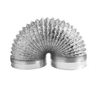 QOXEZY Aluminum Foil Ventilation Hose 150 Mm, Exhaust Duct for Range Hood Applications, Bathroom Fan Ducting, Air Removal Systems, Flexible for Efficient Airflow