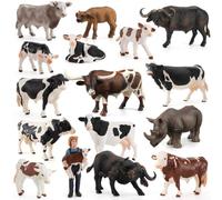 QOXEZY Animal Model Toys Safe PVC Educational Figures for Kids to Learn About Nature and Wildlife (bull B)