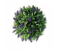 QOXEZY Artificial Flowers, Homemade Purple Lavender Hanging Topiary Ball,Fake Plant Home Decor Artificial Lavender Topiary Ball Flower Hanging Basket