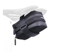 QOXEZY Bicycle Saddle Bag 0.5L Rain-Resistant MTB Road Cycling Rear Storage | Double buckle and reinforced straps hold the bag firmly under the saddle, movement on rough terrain.