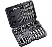 QOXEZY Broken Bolt Nut Extractor Set in 35CrMo Alloy Steel, Reverse Spiral Grip for Stuck Rusted Nuts, Multi-Size Hand Tool Kit for Home Automotive and Workshop Repair Tasks(40-piece Set)