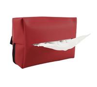 QOXEZY Car Tissue Box Holder for Seat Back Hanging - PU Leather Tissue Pack Cover, Black/Red/Grey/Brown, Easy Installation & Wear Resistant for Auto Interior Trim