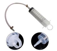 QOXEZY Complete Brake Bleeding Set with Bleeder Bottle Tubing Adapters, Reverse Bleed Tool for Motorcycle and for Bike Hydraulic Systems, White ABS Kit