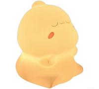 QOXEZY Cute Silicone Animal Night Light with Clap Activation and 7 Color Changing LED Modes Soft Touch Sensor for Baby Nursery Kids Room Bedtime Yellow(F)