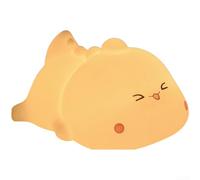 QOXEZY Cute Silicone Animal Night Light with Clap Activation and 7 Color Changing LED Modes Soft Touch Sensor for Baby Nursery Kids Room Bedtime Yellow(E)