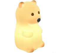 QOXEZY Cute Silicone Animal Night Light with Clap Activation and 7 Color Changing LED Modes Soft Touch Sensor for Baby Nursery Kids Room Bedtime Yellow(A)