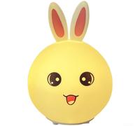 QOXEZY Cute Silicone Animal Night Light with Clap Activation and 7 Color Changing LED Modes Soft Touch Sensor for Baby Nursery Kids Room Bedtime Yellow(B)