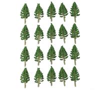QOXEZY Diorama Tree Set 20 Mixed Green Pine Trees 6cm for Train Layout Accessories Architecture Scenes Model Making
