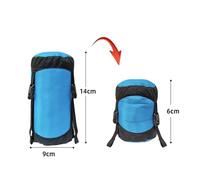 QOXEZY Down Jacket Compression Sack - 40D Silnylon Ripstop Stuff Bag with High-Strength Buckle, Compact Foldable Design, 2-5L Sizes, for Outdoor Camping and Hiking (M blue)