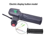 QOXEZY E-for Bike Throttle Grip with Real-Time 48V Battery Voltage Display - Key-Activated Start, Cruise Control Button, 5-Pin Wiring, Compatible with Electric Scooters and Tricycles (button start)