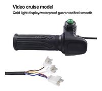 QOXEZY E-for Bike Throttle Grip with Real-Time 48V Battery Voltage Display - Key-Activated Start, Cruise Control Button, 5-Pin Wiring, Compatible with Electric Scooters and Tricycles (cruise button)