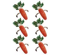 QOXEZY Easter Carrot Napkin Holder Set of 6 Alloy Table Decorations
