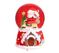 QOXEZY Enchanting Christmas Glowing Snow Globe Ornament, 5x5x6cm Resin Holiday Decor for Home or Office, Red and White