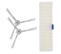 QOXEZY Filter and Side Brushes Set for Rowenta ZR740003, Side Brush And High Efficiency Filter for Explorer 60, Vacuum Cleaner Rplacement Accessories(2*Side brushes+1*Filter)