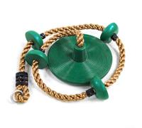 QOXEZY Heavy Duty Round Disc Swing Set, 200kg Load Limit Non-Slip for SURFACE with Drainage Hole, Weather Resistant PE Rope and Metal Ring for Kids and Adults Garden(Ink green)