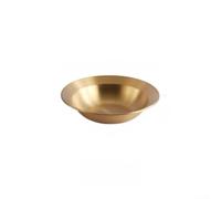 QOXEZY Korean Style Stainless Steel Platter, Deep Stackable Bowl Tray for Lobster Pasta Salad Soup, Silver or Gold Tableware for Daily Meals(20cm Golden)
