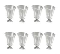 QOXEZY Lightweight Clear Glass Tea Cups, Smooth Inner Walls, Rounded Flared Rim for Comfort, Transparent Design for Tea Appreciation, Stemmed Cup Set, Integrated Molding Craft(4)