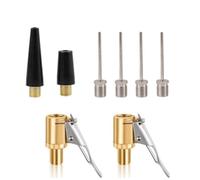 QOXEZY Multi-Function Tire Inflator Valve Adapters for Automotive, for Bicycle, Camping and Outdoor Use - Compact 8pc Metal Kit Fits EasyPump and Other Pumps