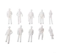 QOXEZY OO Gauge Model Railway Figures 1:75 Scale Unpainted Plastic People for Train Scenery and Sand Table Models - Pack of 100 Mixed Poses