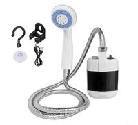 QOXEZY Outdoor Shower, 12V Rechargeable Shower Head Dog Bathing Pump for Beach Swimming Bike Car Washing Hiking, 2200mAh Lithium Battery, 2L/Min, 2.2 x 3.4 x 5.5 in