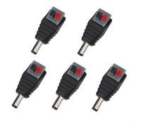 QOXEZY Panel Mount DC Socket 5.5x2.1mm No Screw Terminal Block for CCTV Adaptor LED Strip Power Supply Connector(Male)