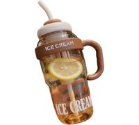 QOXEZY PC Water Bottle With Straw And Tea Strainer, Large Capacity 1100ml 1300ml, for Ice Leader Cup, for Outdoor Active Use, Travel Drinking(1100ml Coffee)