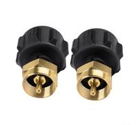 QOXEZY Propane Refill Adapter for 1lb Bottles from 20lb Tank, Solid Brass Quick Fill Connector with Safety Shutoff, Handwheel Grip Tool for Camping Grills Heaters, 2 Pack