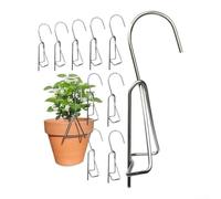 QOXEZY Rustproof Metal Pot Holder Clips for Fence Balcony | Fits rim height 2.3in, holds terracotta ceramic plastic pots, sturdy , fence balcony ready