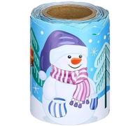 QOXEZY Seasonal Bulletin Board Borders with Snowflake, Snowman, Penguin and Polar Bear Design - Blue Self-Stick Coated Paper Roll for Classroom or Home Decor, 10m