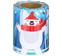 QOXEZY Seasonal Bulletin Board Borders with Snowflake, Snowman, Penguin and Polar Bear Design - Blue Self-Stick Coated Paper Roll for Classroom or Home Decor, 10m