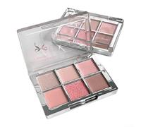 QOXEZY Six Tone Eyeshadow for Soft Diffusion and Even Pigmentation, Matte and Texture Types, Shimmering and Matte Finishes, Pink Brown Earth Tones for Everyday Wear, Easy to Blend(03#)