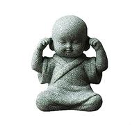 QOXEZY Small Wise Buddha Statue Monk Figurine,No Hear No See No Speak No Evil Statue Lucky Baby Buddha Ornaments Statues for Automotive Home Decoration Resin Crafts