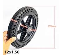 QOXEZY Solid 12-inch 12x1.5 Tubeless Tyre Compatible with Elderly Mobility Scooters and Electric Scooters - Non-Pneumatic Rubber Wheel, 1010 g (Inner diameter 12mm)