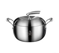 QOXEZY Stainless Steel Soup Pot with Uniform Heat Diffusion Technology, Minimizes Scorching, Maximizes Ingredient Integrity, for Stews, Soups, Porridge(18 Cm)