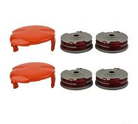 QOXEZY Strimmer Line & Cover,Spool Line +Cap for Flymo Contour FLY021String Trimmers,Double Autofeed Spools Replacement Trimmer Spool & Line Refills