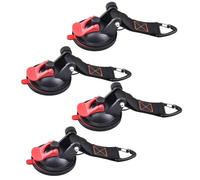 QOXEZY Suction Cup Anchor Straps for Outdoor Camping & Car Awning Use - 4-Pack TPU-Enhanced Suction Hooks with High-Load Design (1 kg / 10 kg) (Red 1kg)