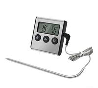 QOXEZY Thermometer with Timer | Adjustable Target Temp & Audible Alarm | Probe Monitors Meat, Poultry, Fish Without Opening Oven