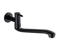 QOXEZY Wall Mounted Cold Water Tap with Rotatable Spout for Kitchen and Pool Applications, Crafted from 304 Stainless Steel, Single Handle for Easy Control(36cm)