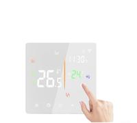QOXEZY WiFi Smart Thermostat with Touch Screen Control for Electric Floor Heating Systems, Remote App Control, Weekly Scheduling with Up to 6 Time Slots, Supports 16A and 3A Power(White 3A)