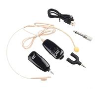QOXEZY Wireless UHF Microphone Head Mounted With Extreme Concealment & Softness Transmitter Receiver Convenient Handheld Option for VAST Device Compatibility
