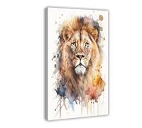 QOYVG Aquarel Leeuw, Cheetah-kunst, Instant Download, Leeuw Canvas Poster Wall Art Decor Print Picture Paintings 12x18inch(30x45cm)