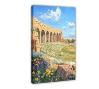 QOYVG El Djem Amphitheater Art Print, Ancient Roman Ruins in Tunisia Canvas Poster Wall Art Decor Print Picture Paintings 08x12inch(20x30cm)