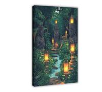 QOYVG Osun-Osogbo Sacred Grove Art Print, Nigerian Heritage Decor Canvas Poster Bedroom Decor Landscape 16x24inch(40x60cm)