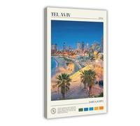 QOYVG Real Photo, Tel Aviv Print, Tel Aviv Wall Art, Tel Aviv Poster, Canvas Poster Bedroom Decor Landscape 08x12inch(20x30cm)