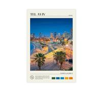QOYVG Real Photo, Tel Aviv Print, Tel Aviv Wall Art, Tel Aviv Poster, Canvas Poster Bedroom Decor Landscape 16x24inch(40x60cm)