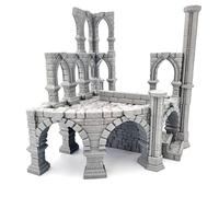 QP3D - Battle Ruined Building Pillars, Terrain Scenery for Tabletop & RPG 28-32mm Miniatures Wargame Props DnD D&D, 3D Printed and Paintable