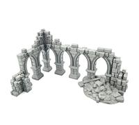 QP3D - Battle Ruined Pillars Wall, Terrain Scenery for Tabletop & RPG 28-32mm Miniatures Wargame Props DnD D&D, 3D Printed and Paintable